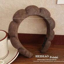 1条女士发带，秋冬云朵设计宽发带，高冠新款，防滑洗脸发夹成人发饰 - 彩色 - 查看 9