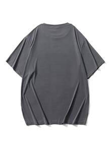 Plus Size Silky Short Sleeve T-Shirt, Fashionable Casual Breathable, Suitable For Spring And Summer - Grey - View 3