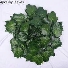 4/12 2.4米大叶人造常春藤藤蔓墙挂式花园垂直花环仿真植物叶子家居装饰塑料藤蔓，适用于婚礼、生日、派对、情人节、礼物、毕业典礼、日常家具装饰、花园藤蔓房间装饰 - 4Pcs - 查看 11