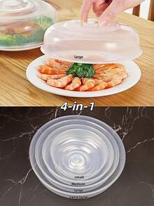1/2/4/8 piezas Tapa de horno microondas y tapa de alimentos gruesa - Protector universal contra salpicaduras, adecuado para arroz caliente, platos, frutas | Microondas, calentamiento, anti-moscas | Accesorios de cocina, adecuado para Navidad, Año Nuevo, festivales y otras ocasiones de celebración Utensilios de cocina. - Multicolor - Ver 5