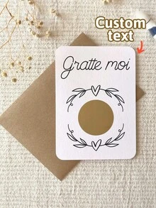 1pc Customize Pink Scratch Card,Pregnancy Announcement / Wedding Announcement / Marriage Proposal / Civil Partnership / Gift Certificate / Heart Wreath,Gifts For Boyfriend,Fairy Birthday Party - Multicolor - View 1