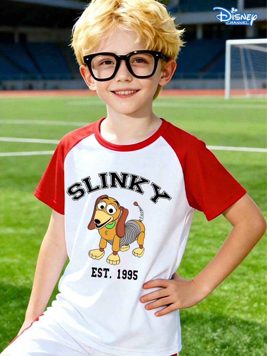 Vintage Disney Toy Story Youth Tee! Unisex, Soft, Stretchy. Ideal For Active Play, Sports, Or Disney Park Visits. Durable And Easy To Care For. - 白拼紅 - 查看 1