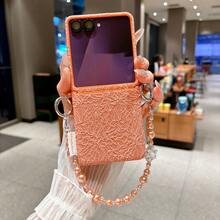 1pc Foldable Lace Side Buckle Phone Case With Lanyard & Wrist Strap, Portable Protective Cover Compatible With Samsung Galaxy Z Flip7, Z FE, Z Flip6, RAZR 50/50 Ultra, RAZR 60/60 Ultra - Multicolor - View 48