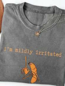 2026 Women's T-Shirt In Washed Cotton, Fun "I'm A Mildly Annoyed Worm Marcus" Shirt, Worm Marcus Meme Image, Fashionable Street Style, Elegant And Stylish, Essential For Everyday Casual Wear, Local Warehouse. High-Quality Wax Printed Cotton Retro Fashion Brand T-Shirt, Men's T-Shirt, Beach Must-Have, Men's Summer T-Shirt, Holiday Gift, Perfect Gift, Graphic Tees Women, Graphic Tee, Shirts - Xám - Xem 1