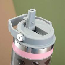 30oz Water Bottles Stainless Steel Insulated Tumbler With Carry Handle Double Walled Leak Proof Fits Most Cup Holder Water Cup For Gym Home Office Travel A-Z Letters Gold Pattern - Multicolor - View 6