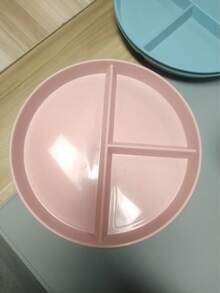 1pc Microwave- Plastic Divider Plate, Round Salad/Fruit/Dinner Tray, Suitable For Women And Students To Manage Diet And Weight Loss - Multicolor - View 14