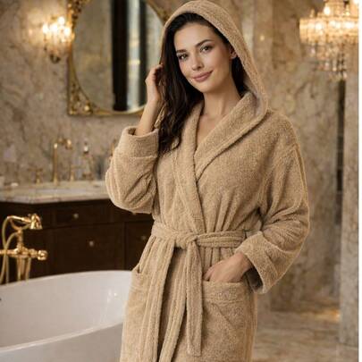 Luxe badjas – Uit één stuk – Maten S/M/L/XL/XXL – 100% katoen – Gemaakt in Turkije