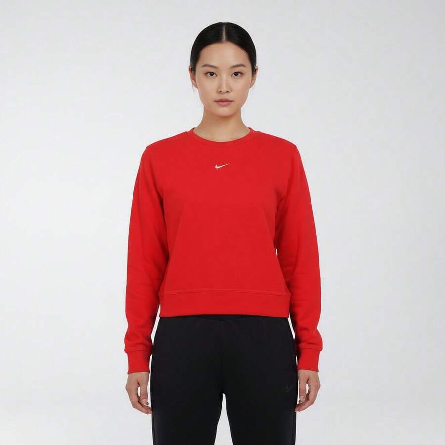 Nike 女士 AS W NK ONE DF CREW HBR TT 针织连帽衫 IB1451-657 - 紅色 - 查看 1