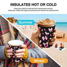 3pcs Reusable Iced Coffee & Soda Cup Sleeves, Insulated Non-Slip Nylon Material Suitable For Hot & Cold Beverages - Multicolor - View 3
