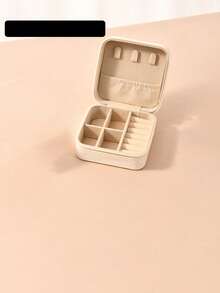 旅行双层首饰盒，PU皮革首饰收纳盒，带扣，首饰整理盒，首饰收藏盒，戒指盒，吊坠盒，耳环盒，项链盒 - 彩色 - 查看 14