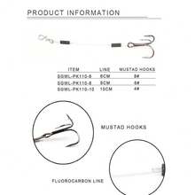 3pcs/Set Carbon Line Triple Hook Fishing Rig, European Pike Stinger Rig Specialized For Zander - C - View 5