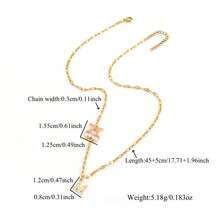 1pc Simple Fashion Artificial Crystal Cherry Initial Pendant Golden Stainless Steel Chain Lip Necklace For Women - Yellow Gold - View 2