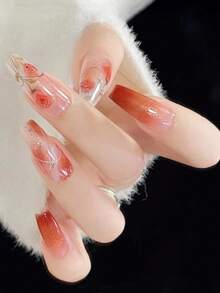 1 Tờ 14 miếng dán móng tay tự dính hình ngôi sao và cầu vồng màu xanh biển cổ điển, decal trang trí móng tay dành cho nữ, bé gái, dự tiệc, ngày lễ, du lịch, tự làm móng nhanh chóng. - Màu Cam san hô - Xem 4