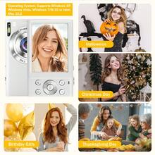 Nicamery Máy quay phim Vlog 4K Ultra HD, máy ảnh kỹ thuật số 48MP với tự động lấy nét, zoom 16X, máy ảnh chụp ảnh cầm tay di động để quay video và chụp ảnh độ nét cao, thiết bị quay phim cầm tay nhỏ gọn dành cho người mới bắt đầu, học sinh, sinh viên, du lịch, máy quay video blog, máy ảnh kỹ thuật số đa chức năng nhẹ, ổn định hình ảnh, quà tặng ngày lễ [Không bao gồm thẻ nhớ] - trắng - Xem 6