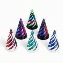 15个3D打印双面螺旋锥 - 彩色渐变结构，适合作为生日礼物，金属纤维结构，玩具，感官玩具，复活节彩蛋填充物，立方体，减压玩具，随机发货 - 彩色 - 查看 6