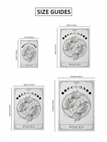 1 Stück rahmenloses Fische Sternzeichen Tarot Kunstdruck, Illustration der Zwei Fische Konstellation mit Sternenhimmel, Schwarz-Weiß Himmelskörper Poster für Schlafzimmer, Wohnheim, Wohnzimmer Dekoration, Rückkehr zur Schule, ausgefallene Poster, einzigartiges Geschenk - rahmenlos - Übersicht 9