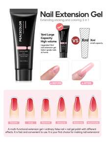 PEACECOLOR Nail Extension Gel Kit, 4pcs/Set 16ml Clear White Pink Nude Beginner Friendly Quick Building UV LED Curing Gel For DIY Home Manicure - Multicolor - View 4