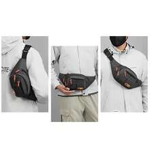 Riñonera Oxford impermeable Para Hombre y mujer, riñonera multifuncional de gran capacidad, Riñoneras resistentes al desgaste Para Hombre RHMR - Gris - Ver 3