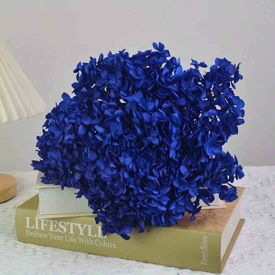 100/200/500/1000pcs Multicolour Hydrangea Dried Flowers Head-Perfect For DIY Crafts,Candles,Weddings,Diy Handmade,Christmas - Royal Blue - View 1