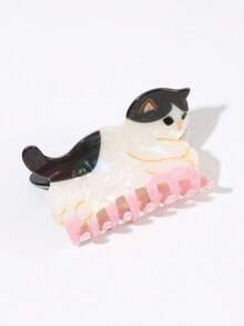 1个PVC猫爪发夹，可爱动物发夹，创意猫爪夹，个性化半扎马尾夹，时尚发饰，女士发圈 - 彩色 - 查看 1