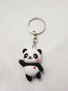 3pcs Cute Panda Cartoon Keychain, Fashionable For Daily Use - Multicolor - View 2