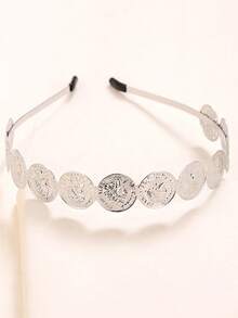 1pc Luxury Gold-Plated Arabic Women's Hair Accessory, Turkish Coin Shaped, Bridal Wedding Party Headpiece, Headband, Hair Hoop, Holiday Gift - Style 2 - View 7