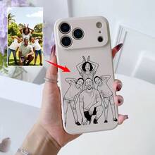 Customized Line Drawing Phone Case For IPhone 17, 16, 15, 14, 13, 12, 11 Pro Max And Plus Series, Anti-Fall And Wear-Resistant, UV Printing Handwritten Brush Stroke Style, Great Birthday Gift - White - View 2