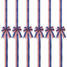 6 Pcs 4th Of July Cabinet Bows Star Striped Print Ribbon Cabinet Bows, Reusable Hanging Decor For Kitchen Cabinet Doors  Drawers - Blue - View 6