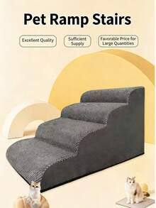 宠物床边楼梯，小型犬/猫爬梯，幼犬/幼猫攀爬台阶，床边家具 - 淺灰色 - 查看 4