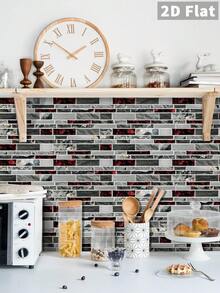 24 PCS Marble Texture Wall Stickers PVC Crystal Film Waterproof Oil-Proof Decals For Kitchen Bathroom Home Decor - Nhiều màu C - Xem 6
