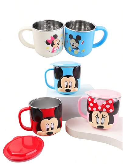 Disney 3D Cute Judy And Nick Cartoon Stainless Steel Cup, 320ml Stainless Steel Water Mug With Handle, Anti-Scald For Coffee, Milk, Drinking, Suitable For Gifts, Christmas Presents, Cartoon Cup Series