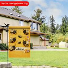 2D Flat Printing Garden Flag 1pc, Sweet Bees And Flower Garden Flag - Double-Sided Printed Linen Outdoor Decor For Home And Garden, Holiday Decoration, 11.8x17.7 Inches, No Pole Included - 45x30厘米/17.7x11.8英寸 - 查看 6