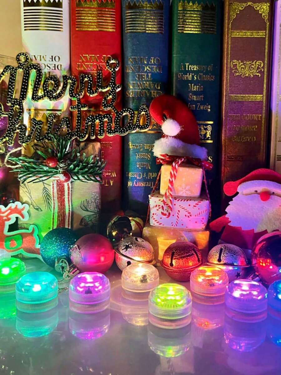Mini Rotary Remote Control Underwater Light, LED RGB Color Changing Waterproof Candle Lamp, Suitable For Car, Pool, Pond, Vase, Bathtub, Aquarium, Fountain And Other Underwater Lighting - Clear - View 1