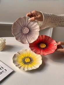 1 Set Ceramic Floral Coffee Cup (Cup + Saucer), Yellow, White, Creative Floral Drinkware, High-End Handpainted Afternoon Tea Cup And Saucer Set, Suitable For Coffee, Tea, Milk, Ramadan Gift - Multicolor - View 6