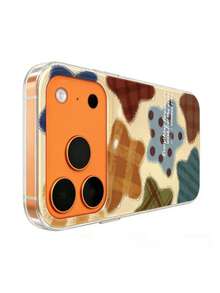 Y2K 可爱星星软胶手机壳，兼容 17 Pro Max、17 Pro、17 Air、17、15、16 Pro Max、14 Pro、13、12、11，亮面软壳，礼盒包装 - 格紋星星 - 查看 3