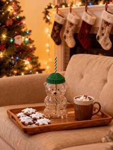 2025 New Cute Glass Bear Cup With Reusable Straw, 20oz Adorable Mug With Bear Mouth, Suitable For Coffee, Beer, Wine, Cocktail, Dishwasher , Party Supplies, Home & Kitchen Essential - Pink - View 8