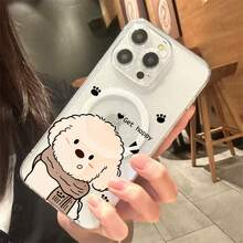 Funda magnética acrílica transparente para parejas, compatible con múltiples modelos de teléfono - Perro y Gato con Bufanda2 - Ver 3