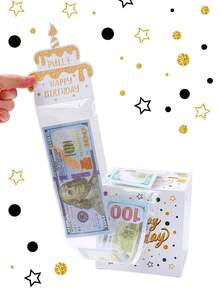 一套生日现金礼盒，可拉出式生日现金礼盒，生日礼物，生日派对回礼，带可拉出式生日贺卡和透明袋的生日现金礼盒包装盒 - 创意现金礼物方案，节日庆祝派对道具，生日派对装饰，生日派对用品 - 生日 - 查看 9