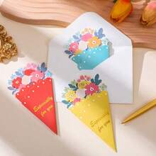 Set Kartu Ucapan Sampul Lipat Berbentuk Buket 6 Buah, Kartu Ucapan Ulang Tahun, Liburan, Perayaan Pesta, Kartu Ucapan Berkat, Undangan, Surat Cinta - Gaya 1 - View 4