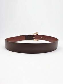 1条女士腰带，波西米亚风腰带，牛仔竞技风，女牛仔风，西部风腰带，女士腰带，Y2K风格腰带，复古休闲简约金色不对称扣棕色中等宽度腰带，可搭配裤子、衬衫、毛衣、外套，适合派对、日常通勤、节日和生日礼物、音乐节等场合。 - 棕色 - 查看 3