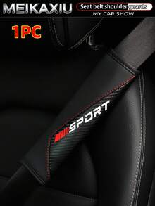 MEIKAXIU 1pc/2pcs New SPORT Red Carbon Fiber Car Shoulder Pad Safety Belt Decor Accessories, Auto Interior - Red Letter SPORT Shoulder Pads - View 17