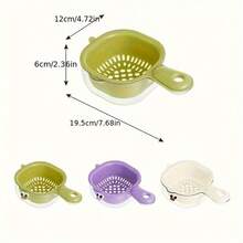 1 Set Duck-Billed Dopamine Cute Handle Colander Strainer, 2-In-1 Thickened Fruit Vegetable Washing Basket For Home Use - Multicolor - View 3