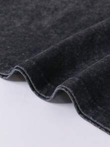 Men's Printed Vintage Washed Vest, Loose Fit, Casual Street Style, An Essential Everyday Item. - 黑色 - 查看 4