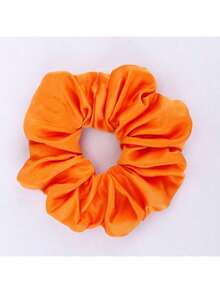 1pc Women's Elegant Satin Large Scrunchie Hair Accessory - Orange - View 3
