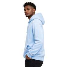 Relaxed Kangaroo Hoodie With Soft Warm Hood - Baby Blue - View 2