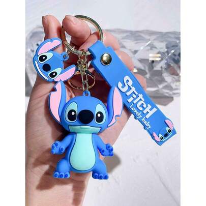 1pc Cute New Lilo & Stitch Stitch Keychain, Cartoon Anime Keychain Pendant, Backpack Decor, Phone Decor, Pendant Accessory, Fashion Keychain, Storage And Organization, Key Hook Decor
