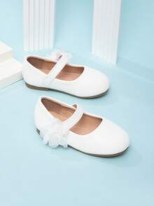Zapatos de niña con cierre de gancho y bucle, estilo princesa, unicolor, nueva colección primavera 2026 - Blanco - Ver 5
