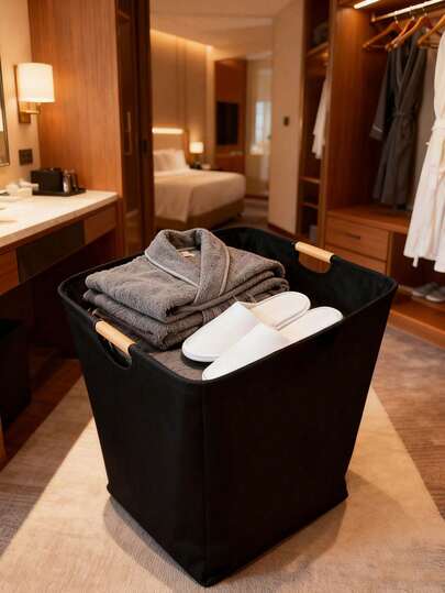 سلة غسيل محمولة متعددة الأحجام بمقبض خشبي، سلة مهملات للملابس القذرة للغرفة المعيشية والحمام والتي تستخدم لحفظ القمصان والقمصان، سلة تخزين متعددة الاستخدامات