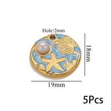 1/5pcs Lot Stainless Steel Charms Oval Dolphin Enamel Fish Charm Jewelry Making Materials For DIY Earring Pendant Supplies Crafts - Yellow Gold - View 18