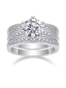 2 Carat Moissanite Ring, 925 Sterling Silver Hypoallergenic, Engagement/Wedding Ring, Minimalist Niche Design, Versatile Daily Wear, Wedding/Anniversary/Birthday Gift, Comes With Gift Box And Certificate - Silver - View 9